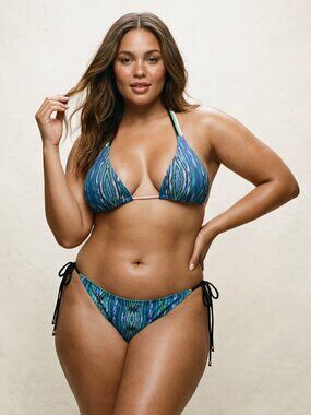 Vibrant Blue and Green Patterned Bikini